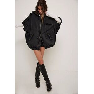 Free People We The Free What's Next Poncho Vest Jacket Hoodie  S-M-L Oversized